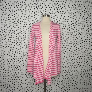 Mott 50 Pink Striped UV Sun Protection Open Front Cardigan